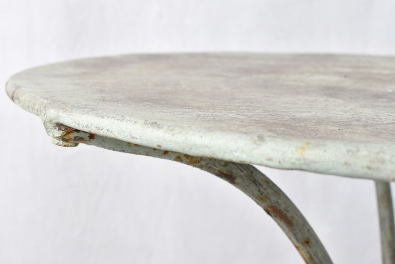 Gray green French garden table - verdigris patina