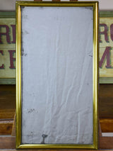 Antique French bistro mirror with brass frame and original glass 30" x 17"