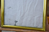 Antique French bistro mirror with brass frame and original glass 30" x 17"