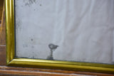 Antique French bistro mirror with brass frame and original glass 30" x 17"
