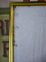 Antique French bistro mirror with brass frame and original glass 30" x 17"