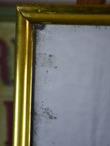 Antique French bistro mirror with brass frame and original glass 30" x 17"