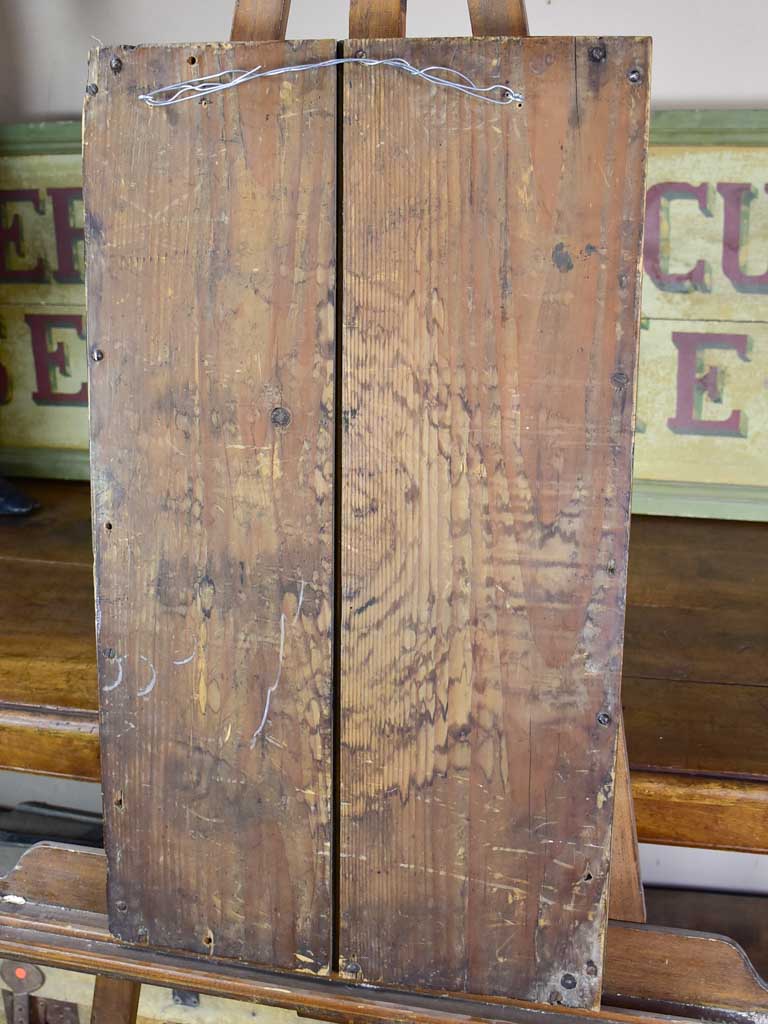 Antique French bistro mirror with brass frame and original glass 30" x 17"