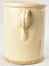 Italian preserving pot - cream glaze two handles 6"
