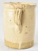 Italian preserving pot - cream glaze two handles 7½"