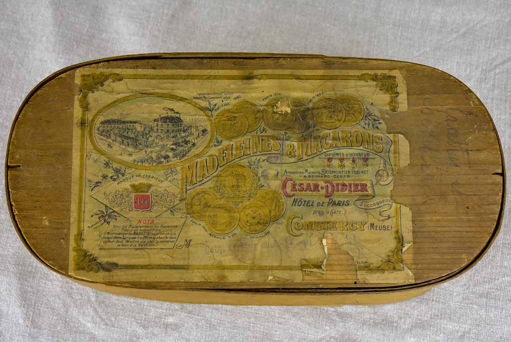 Antique oval box - madelines and macarons 14¼" x 5½"