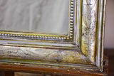 19th century Louis Philippe mirror with silver leaf frame and running pearl 26¾" x 41"