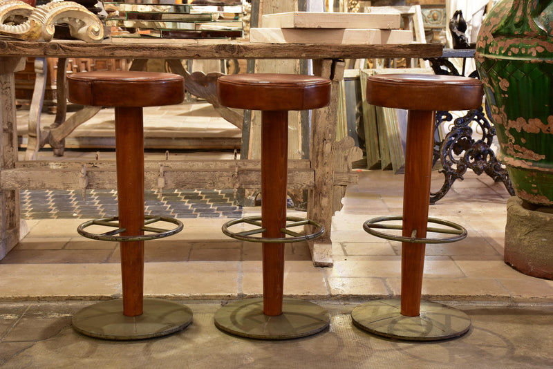 1960's leather vintage barstools