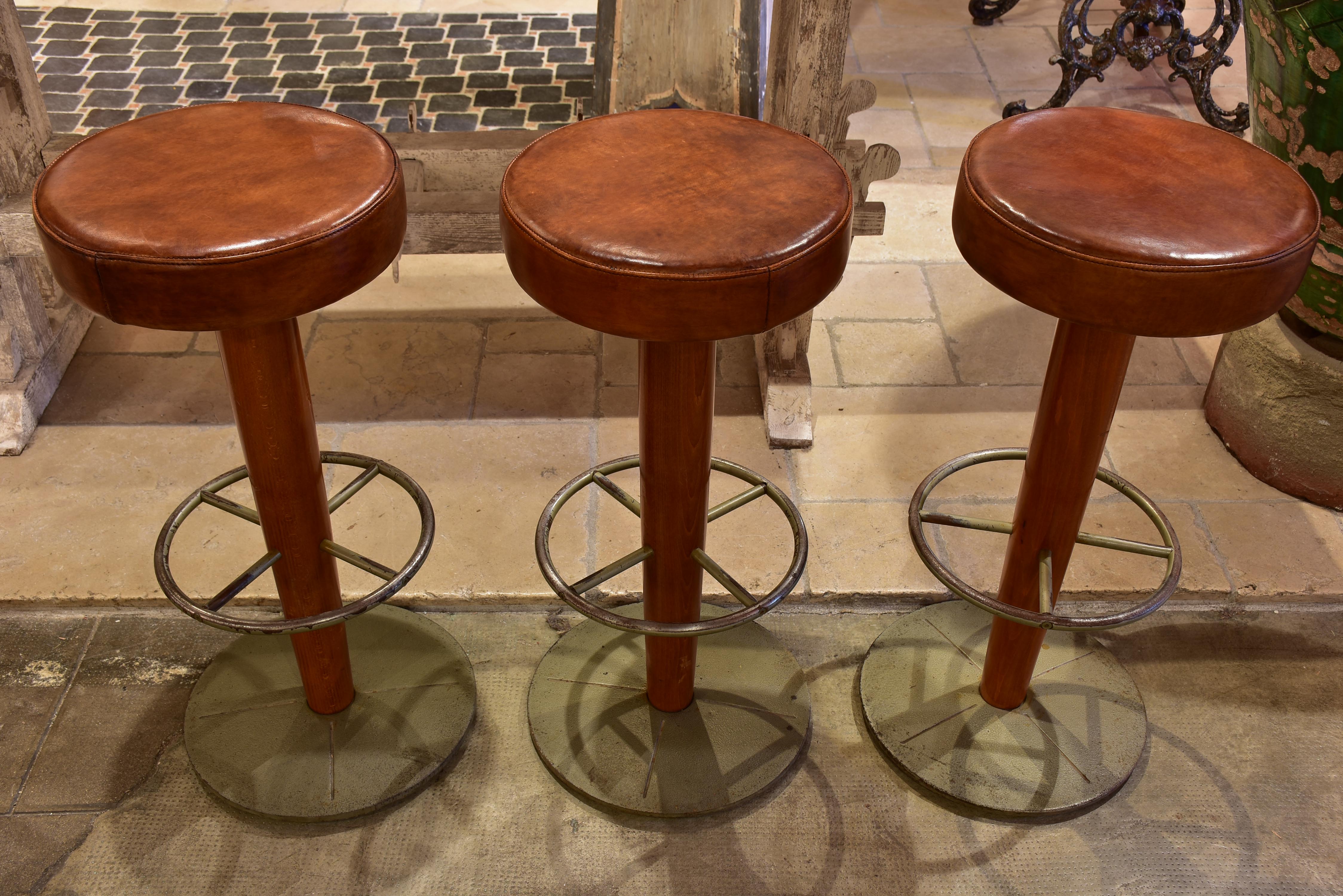 1960's leather vintage barstools