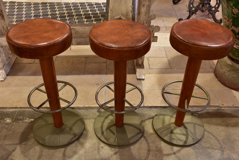 1960's leather vintage barstools