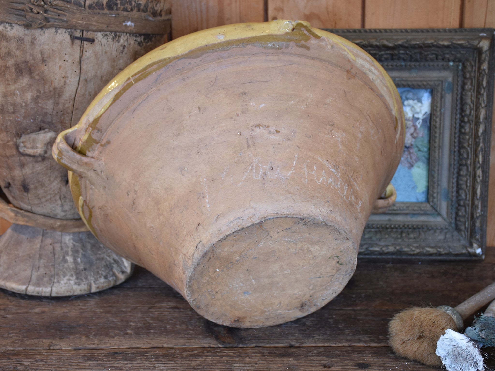 French confit bowl with ochre glaze – 19”