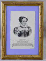 Collection of nine framed engravings of notable French historical figures