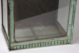 Rustic French wall lantern with green patina 26¾"