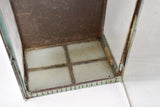 Rustic French wall lantern with green patina 26¾"