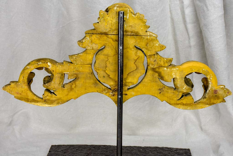 Salvaged gilded boiserie mounted on a stand