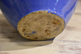 Antique French confit pot with blue glaze