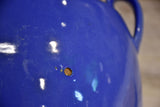 Antique French confit pot with blue glaze