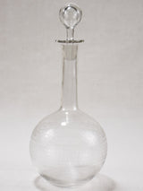 Antique French-etched glass carafe