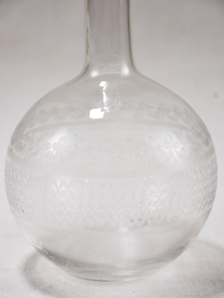 Nineteenth-century engraved glass carafe