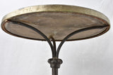 Superb antique French bistro table with mosaic top & cast iron base