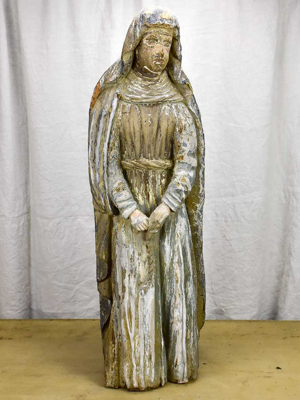 17th Century religious French sculpture of a nun