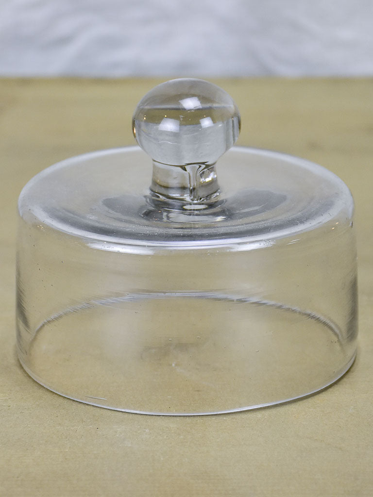 Antique French butter dome - hand blown glass