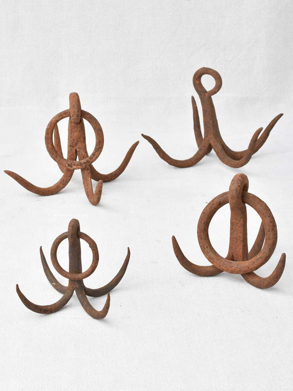 RESERVED CK Collection of 4 wrought iron well hooks 8¼"