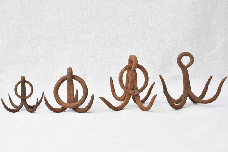 RESERVED CK Collection of 4 wrought iron well hooks 8¼"