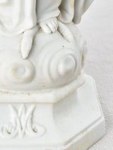 Biscuit' porcelain statue of the Virgin Mary wearing a crown 1900s 13¾"