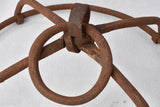 Hanging wrought iron ring for displaying hooks 18"