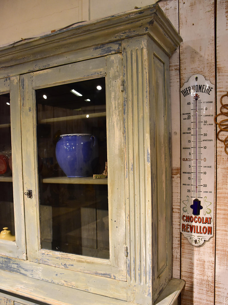 Antique French kitchen dresser with glass doors