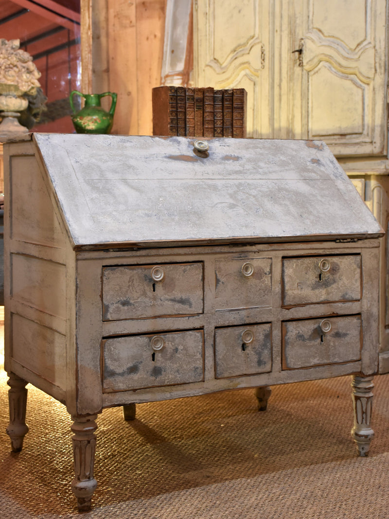 Late 18th century Louis XVI French secretaire with blue patina