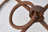 Hanging wrought iron ring for displaying hooks 18"