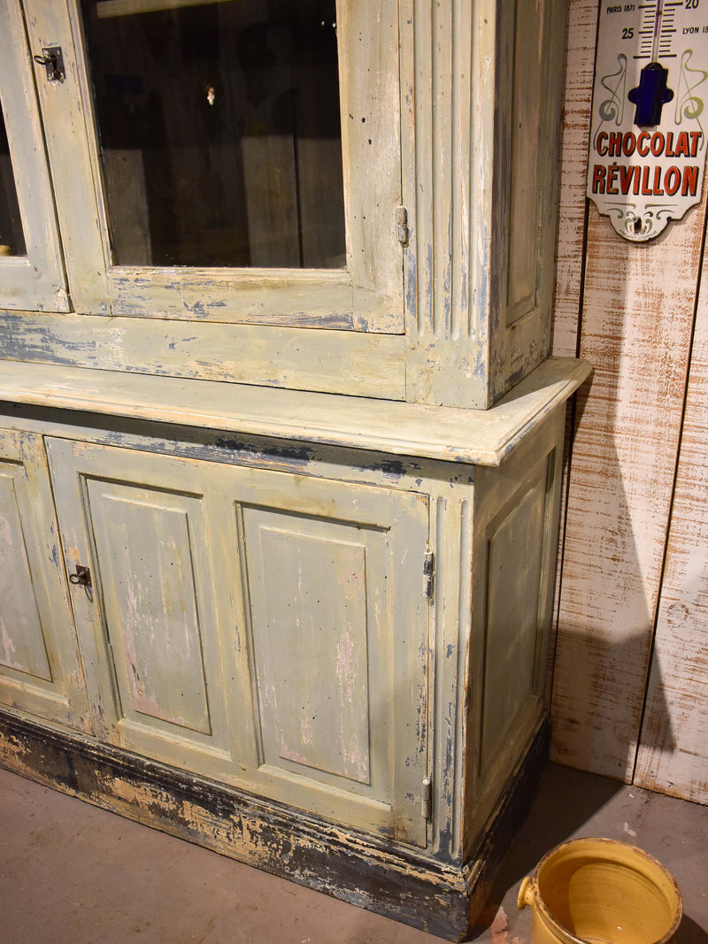 Antique French kitchen dresser with glass doors
