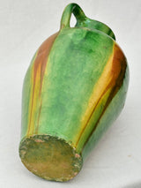 Early 20th Century tall vase with green, brown and yellow glaze 20"