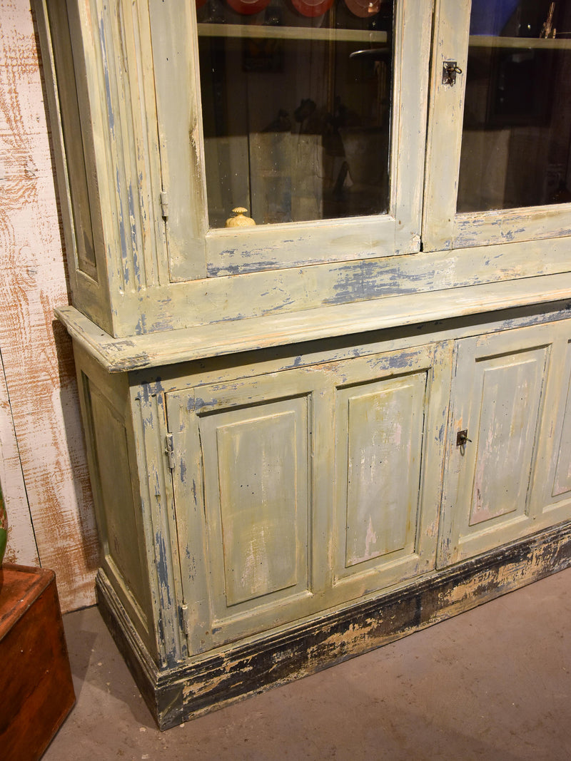 Antique French kitchen dresser with glass doors