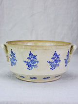 Antique Saint-Uze soup tureen with blue roses