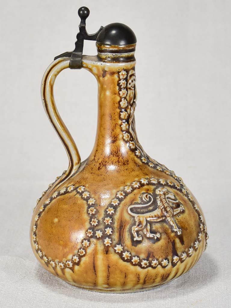 Late 19th Century Pewter-Lid Carafe