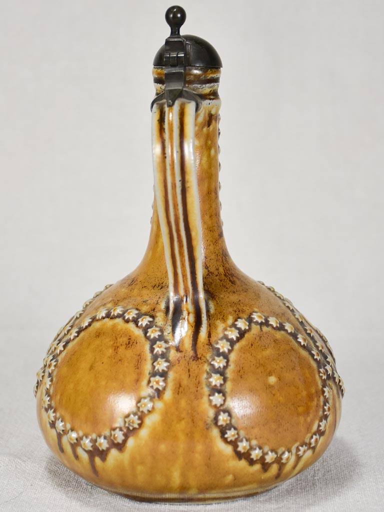 Intricate French Antique Stoneware Carafe