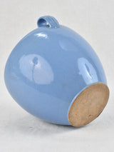 Antique French preserving pot with blue glaze 8¾"