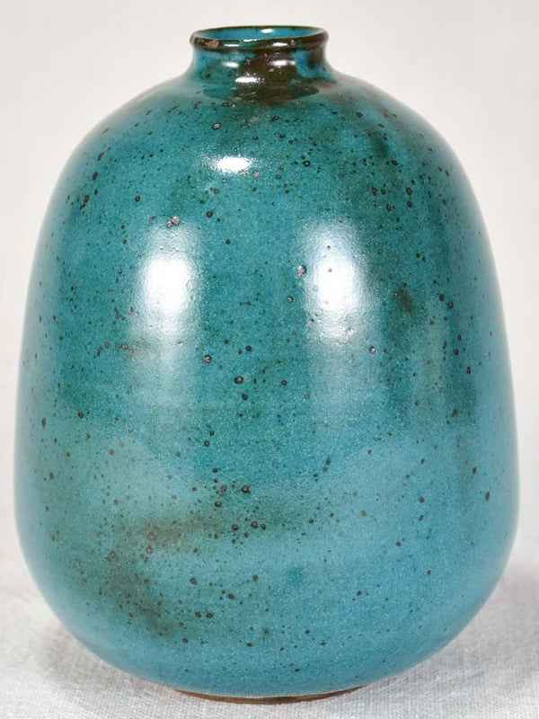Mid-Century French Aqua Stoneware Vase