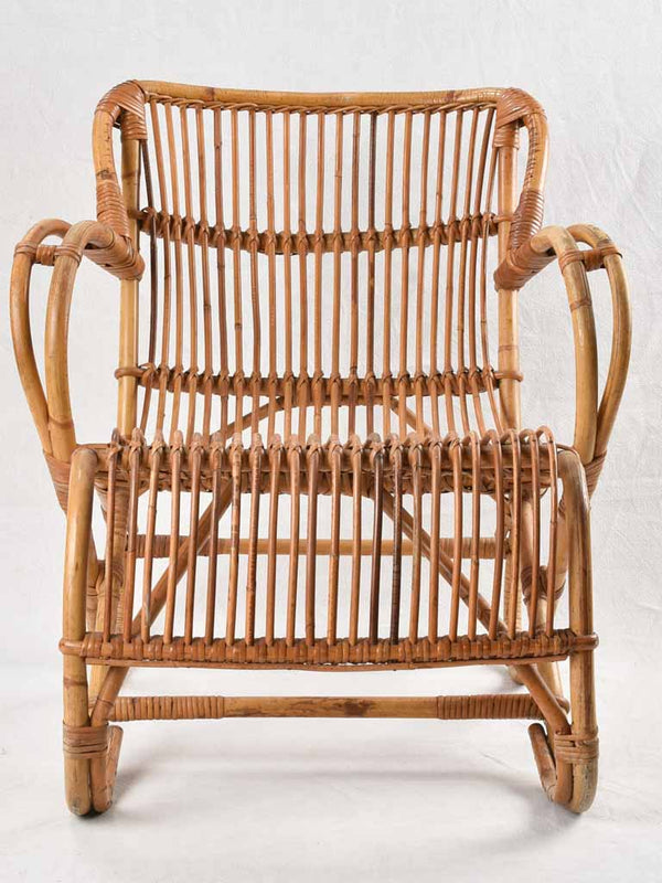 Classic brown wicker armchair