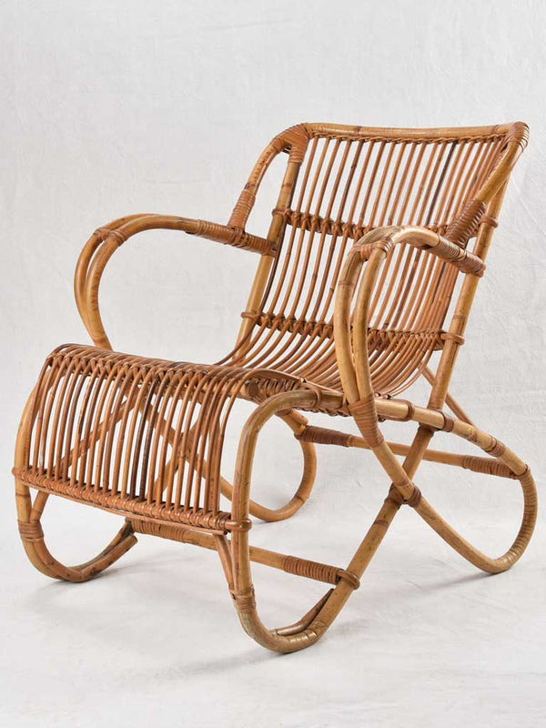 Vintage French wicker armchair