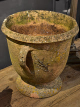 Vintage French terracotta garden planter with two handles