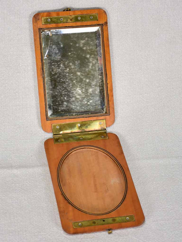 Antique Dual-Sided Officer's Shaving Mirror