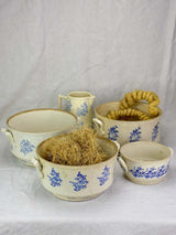 Collection of antique French Saint-Uze soup tureens and pitcher