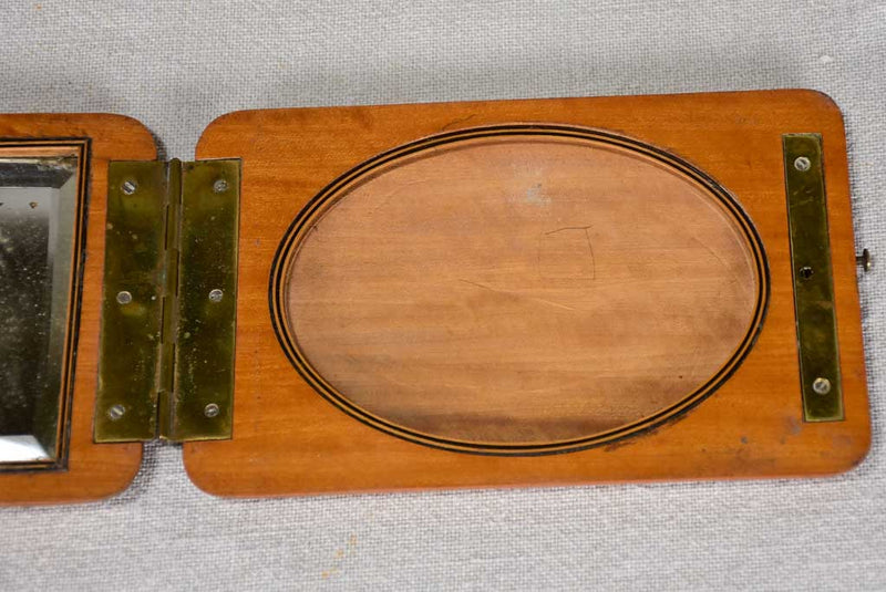 Early 19th century officer's foldaway mirror