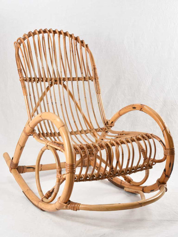 Italian bamboo wicker designer chair