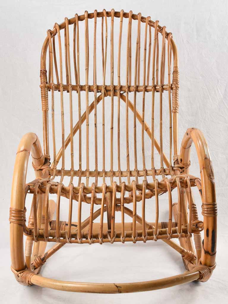 1950s inspired bent bamboo rocking chair