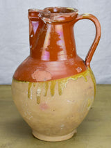 Rustic antique French clay water pitcher